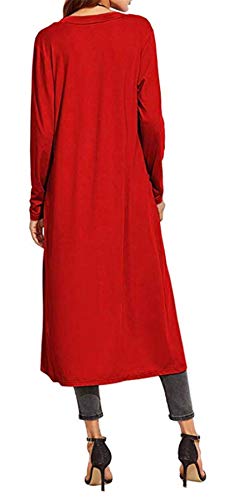 Damen Cardigan – Maxi-Länge – Rot - 3