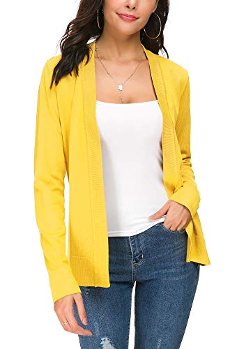 EXCHIC Damen Cardigan Zitronengelb - 3