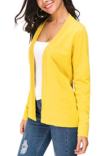 EXCHIC Damen Cardigan Zitronengelb - 4