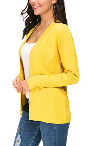 EXCHIC Damen Cardigan Zitronengelb - 5